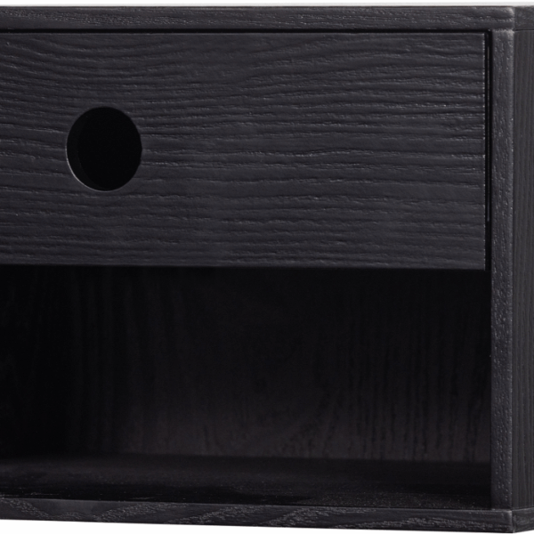 Sengebord WOOOD Nancy svævende væghængt natbord sort MDF H20ÃB34ÃD30 cm